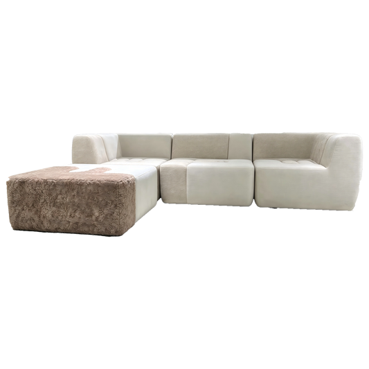Faux-Fur Modular Sectional Sofa