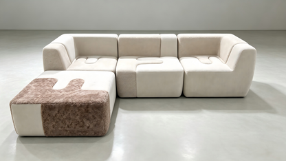 Faux-Fur Modular Sectional Sofa