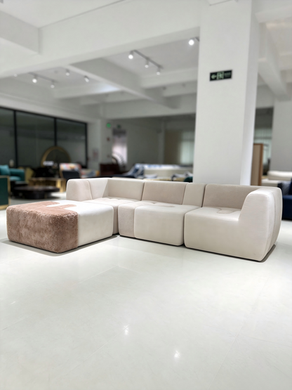 Faux-Fur Modular Sectional Sofa