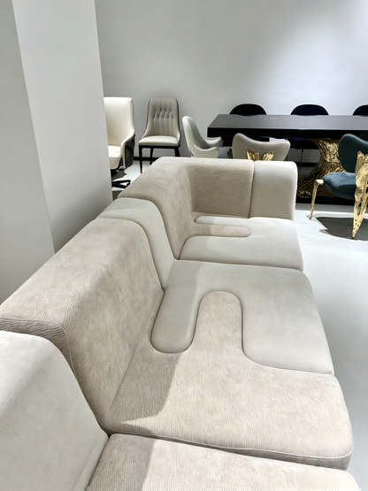 Faux-Fur Modular Sectional Sofa