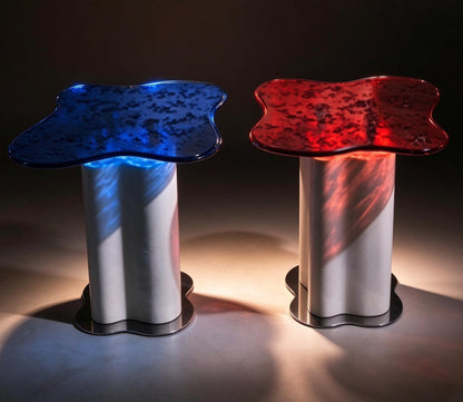 Glassy Corner Table Set