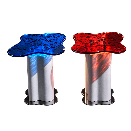 Glassy Corner Table Set