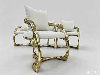 Gold-Finished Reuleaux Chair