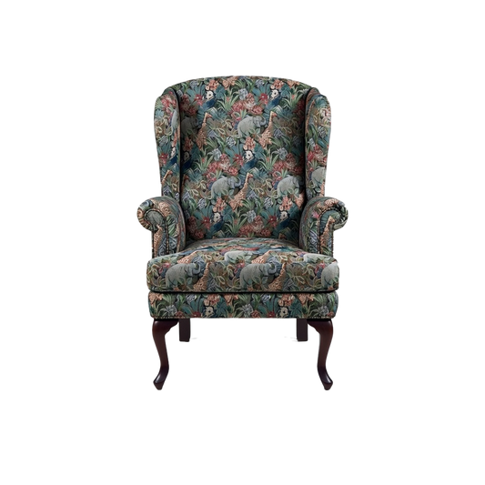 Handmade Italian Shahi Printed Amrchair