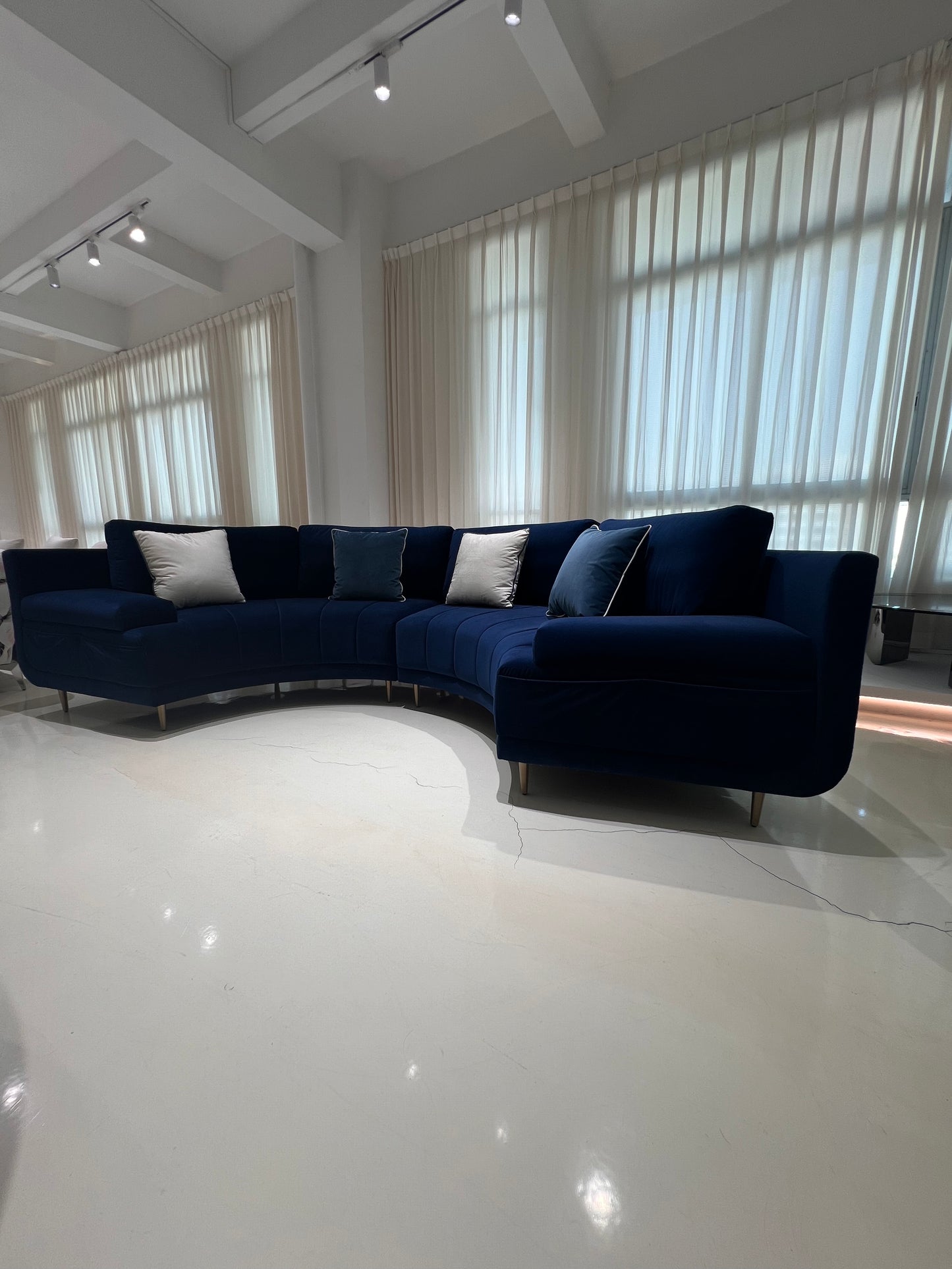 Handmade Luxury Velvet Sectional Sofa