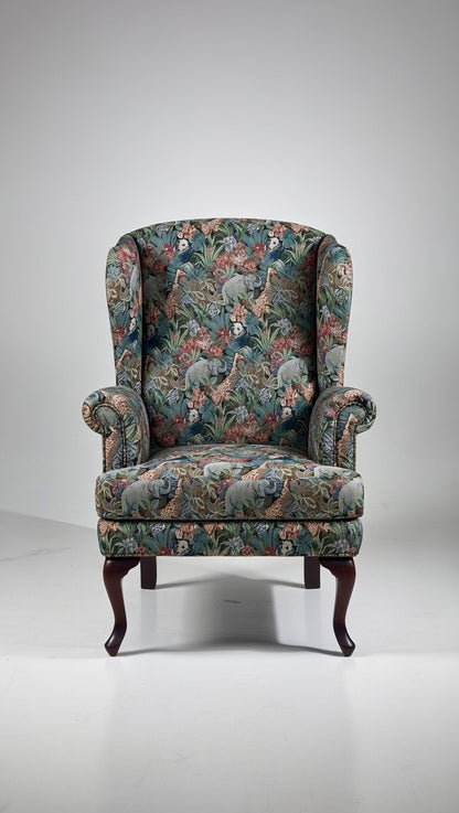 Handmade Italian Shahi Printed Amrchair