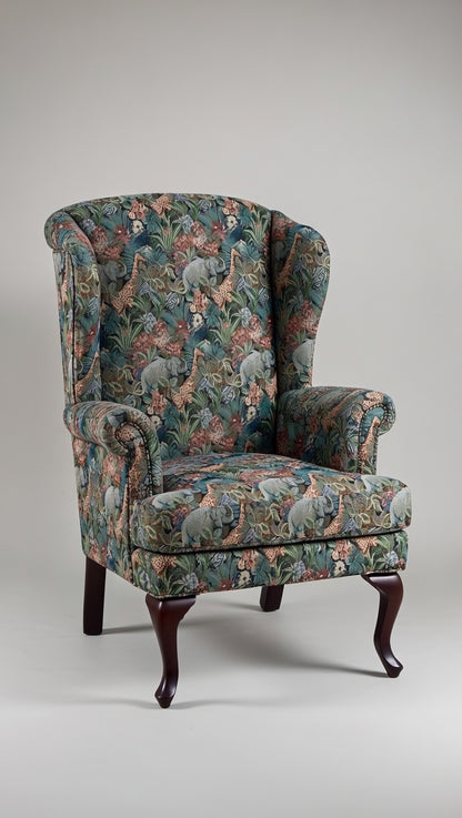 Handmade Italian Shahi Printed Amrchair