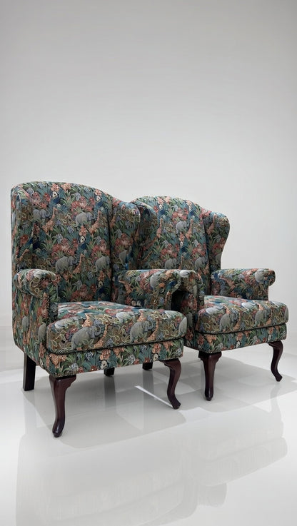 Handmade Italian Shahi Printed Amrchair