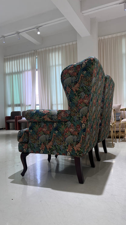 Handmade Italian Shahi Printed Amrchair