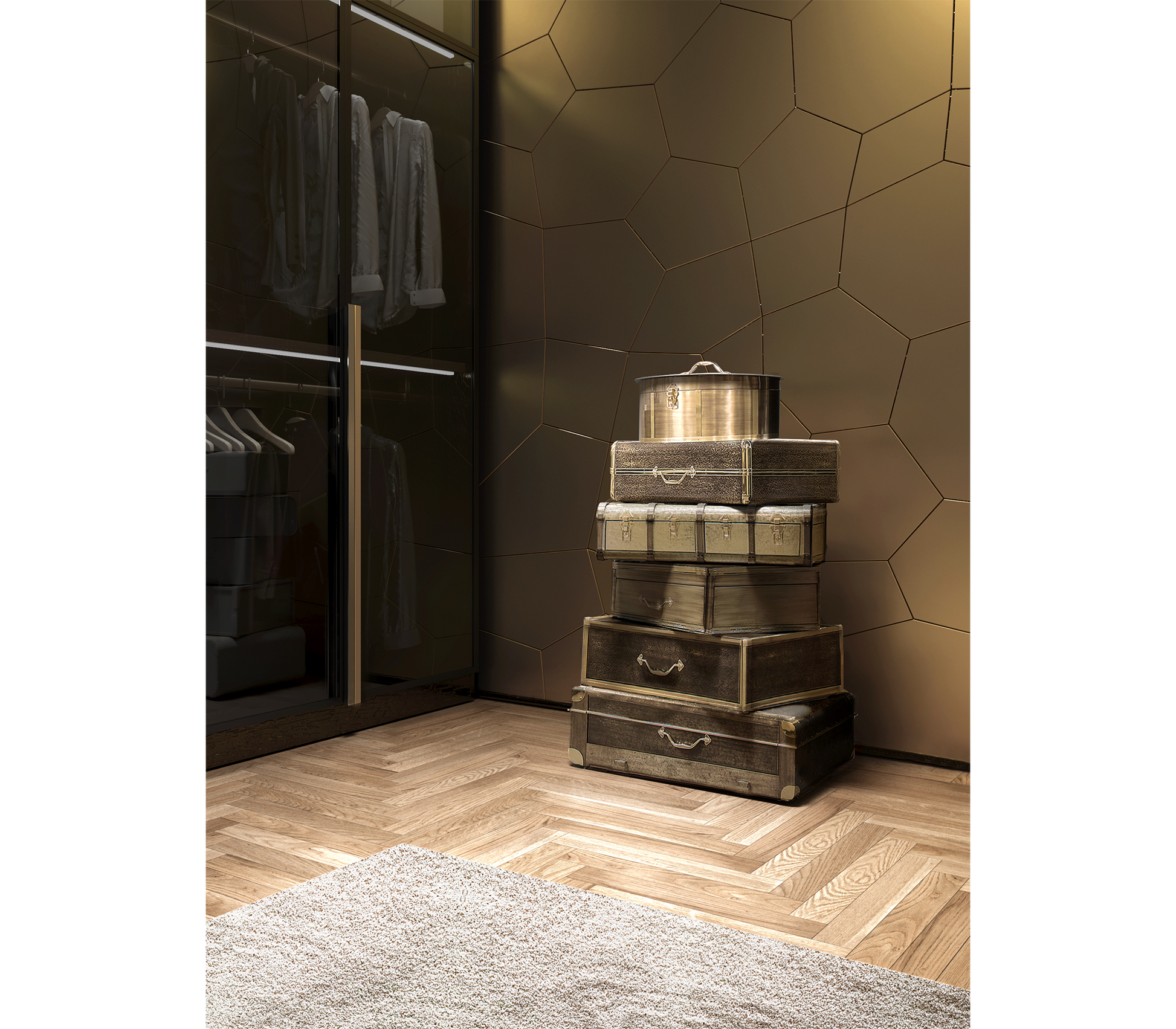Handmade Bohème Gold Safe