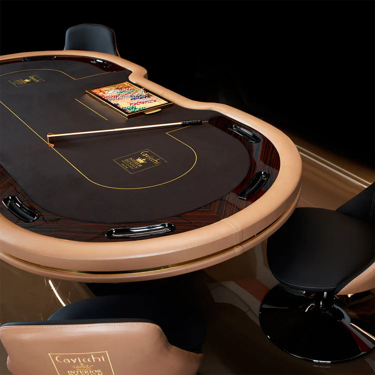 Italian Light Luxury Oval Poker Table