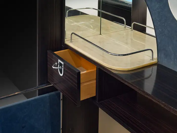 Italian Bar Unit with Cabinets and Bar Stools