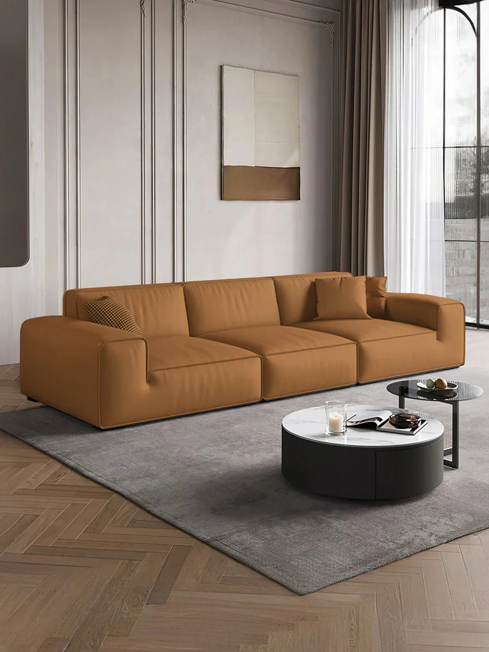 Italian Bull Leather Sofa