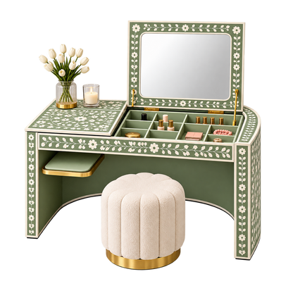 Italian Gorgeous Green Vanity Set
