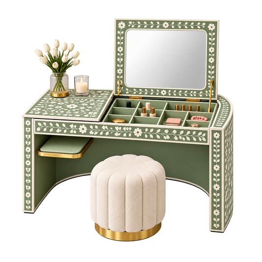 Italian Gorgeous Green Vanity Set