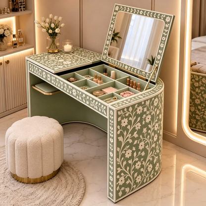 Italian Gorgeous Green Vanity Set