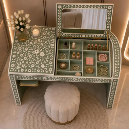 Italian Gorgeous Green Vanity Set