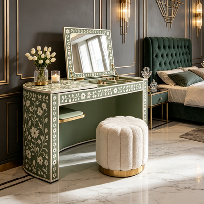 Italian Gorgeous Green Vanity Set