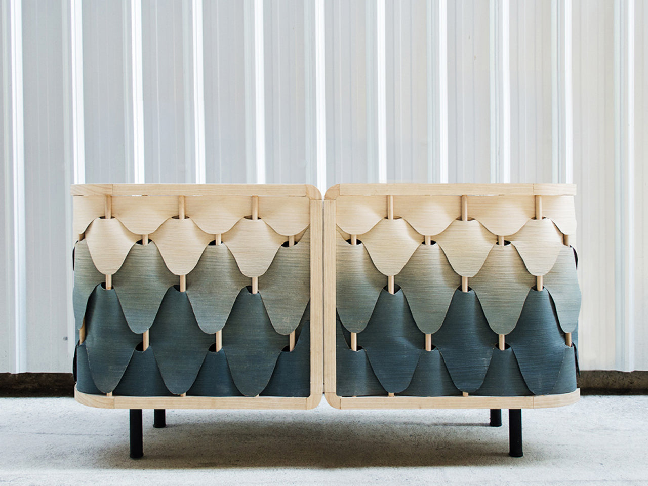 Italian Gradient Layered Shingles Cabinet