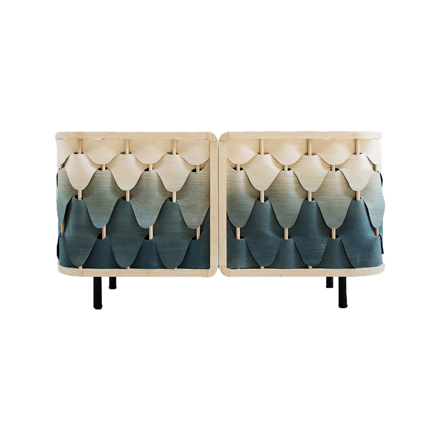 Italian Gradient Layered Shingles Cabinet