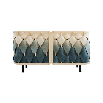 Italian Gradient Layered Shingles Cabinet