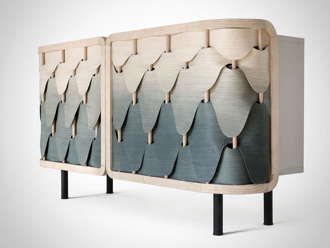 Italian Gradient Layered Shingles Cabinet