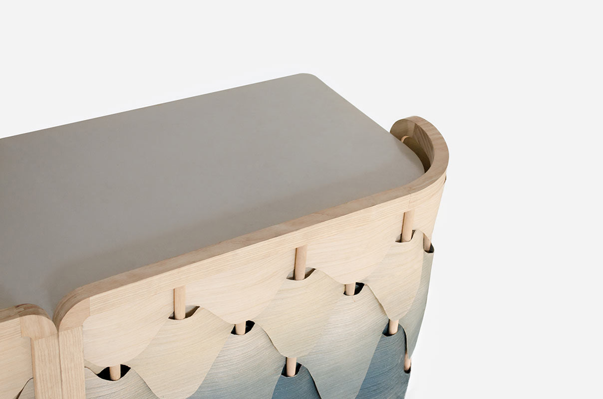 Italian Gradient Layered Shingles Cabinet