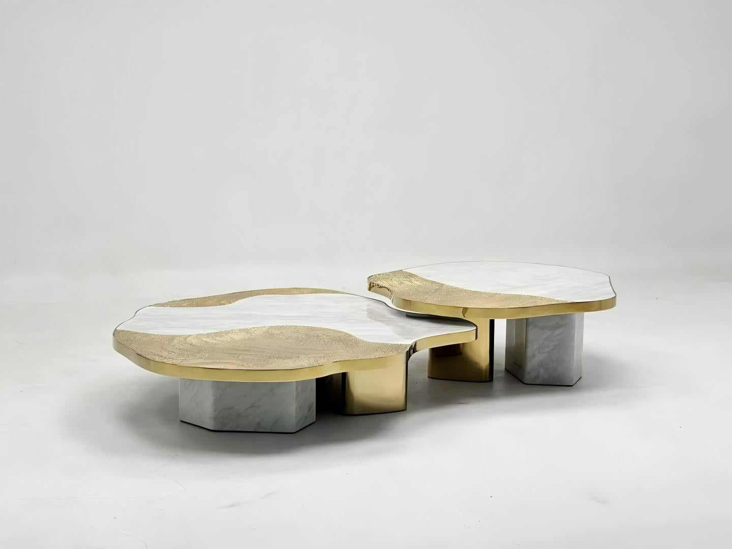 Ophelia Coffee Table Gold and White