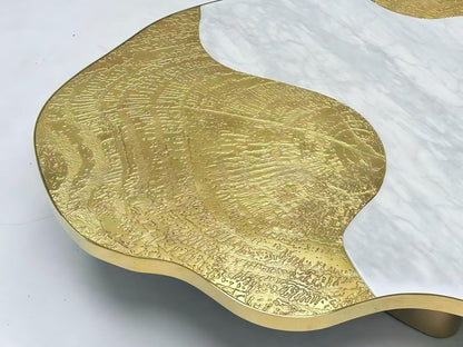 Ophelia Coffee Table Gold and White