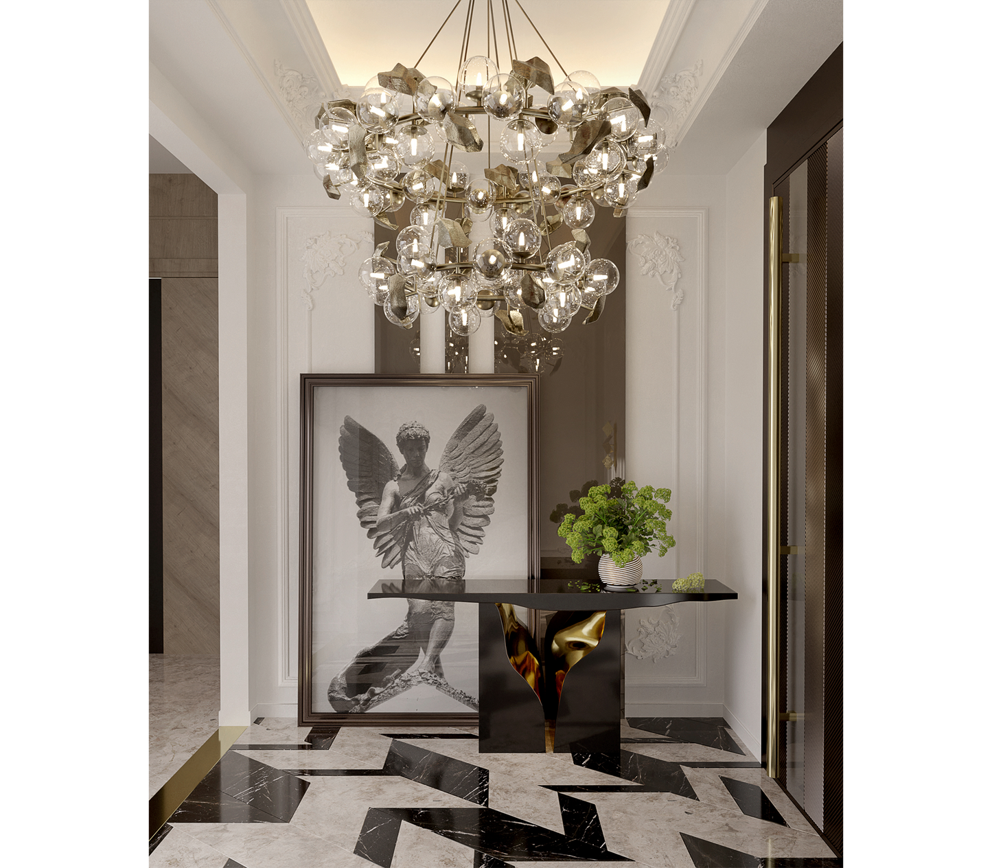 Lapiaz Console Table Luxury Black and Gold