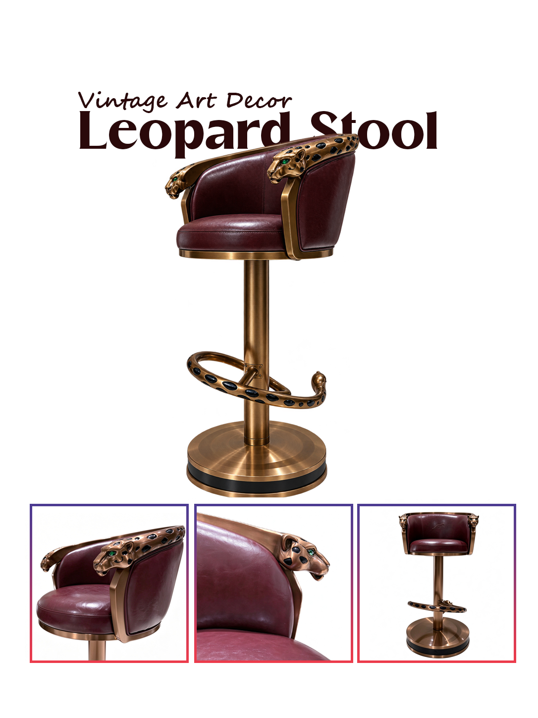 Leopard Vintage Stool