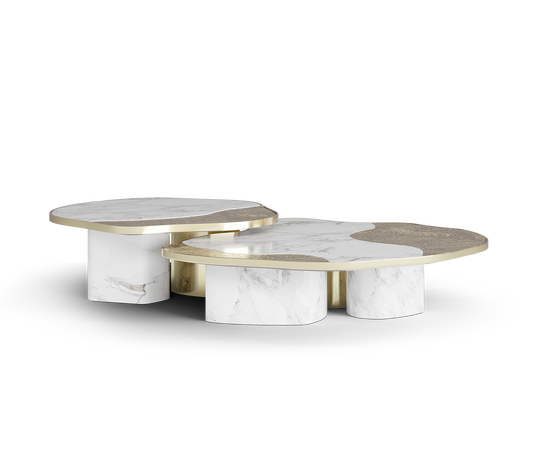 Ophelia Coffee Table Gold and White