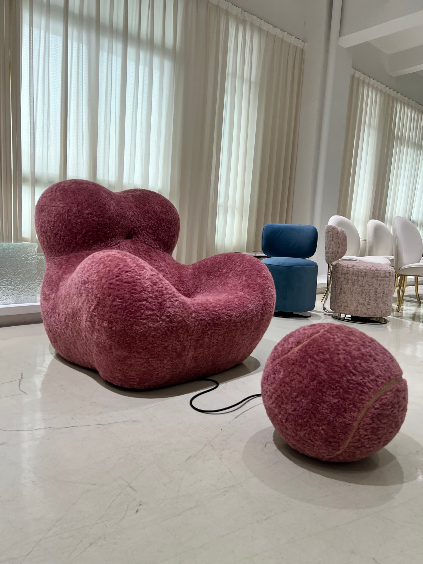 Stylish Chair with Ottoman