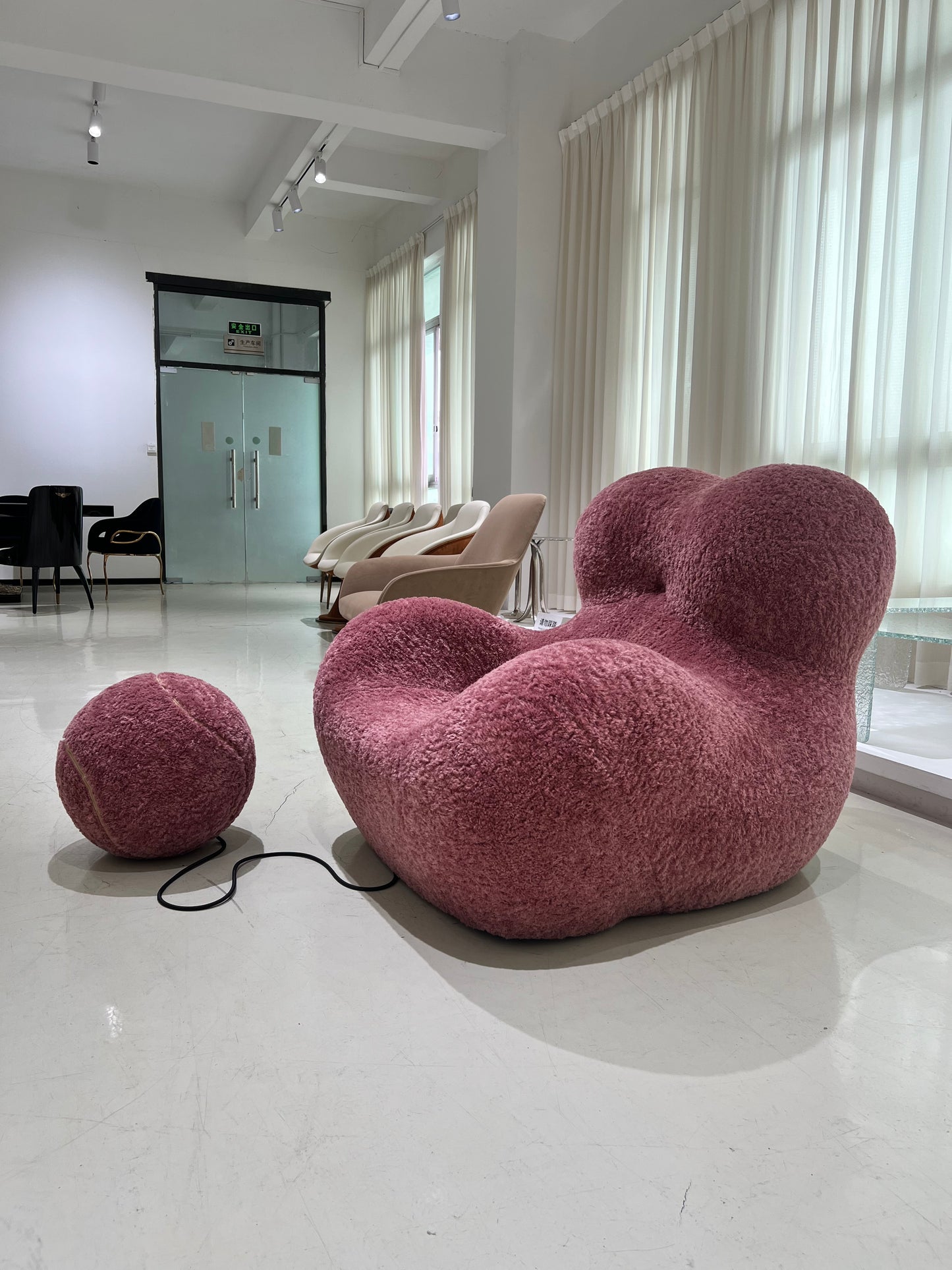 Stylish Chair with Ottoman