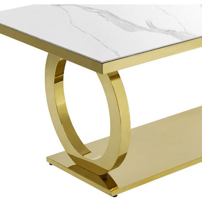 Jazz White Marble Dining Table