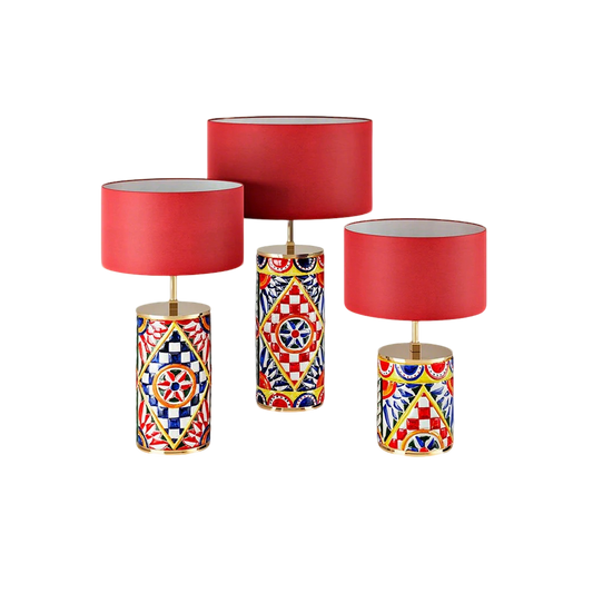 Bespoke Table Lamp Stand RED