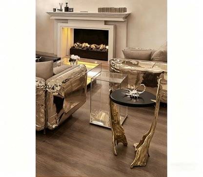 Sculpture Designer Brass Table