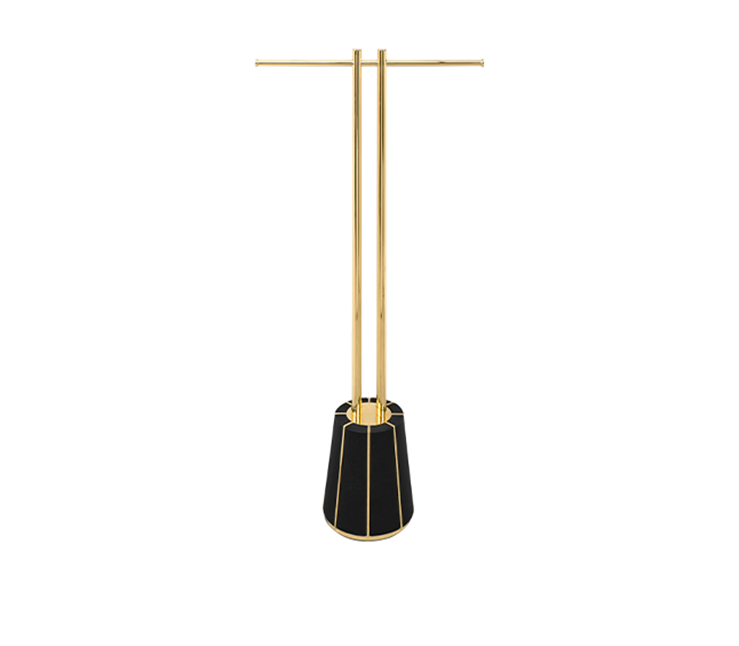 Dalyan Black Leather & Gold Brass Towel Rack
