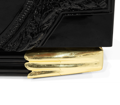 Voltaire Black Lacquer & Brass Sideboard