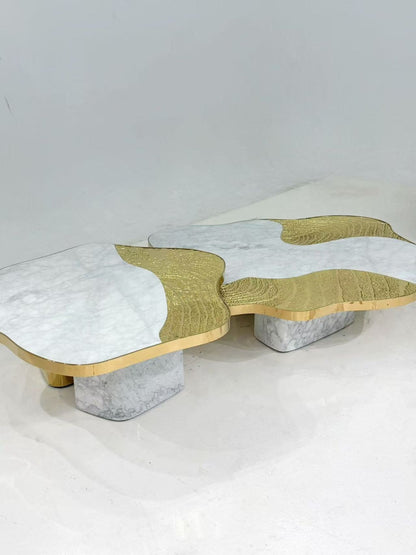 Ophelia Coffee Table Gold and White