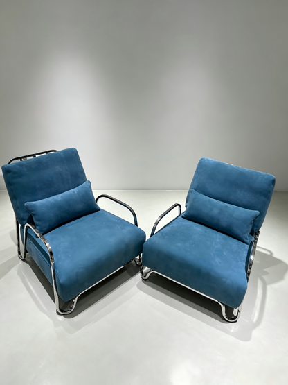 MOONLIGHT Blue And Silver Armchair