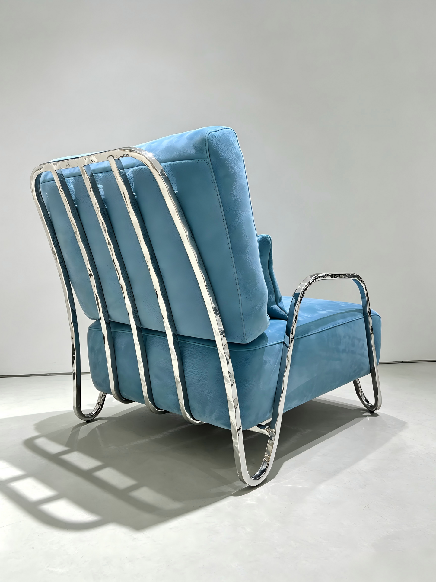 MOONLIGHT Blue And Silver Armchair