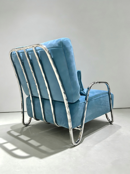 MOONLIGHT Blue And Silver Armchair