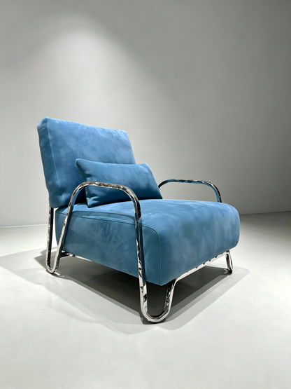 MOONLIGHT Blue And Silver Armchair