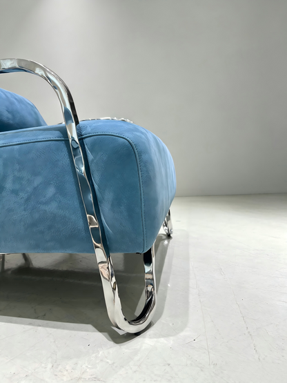 MOONLIGHT Blue And Silver Armchair