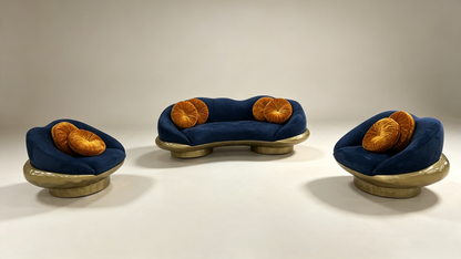 Sculptural 3D Designer Noushi Curved Sofa