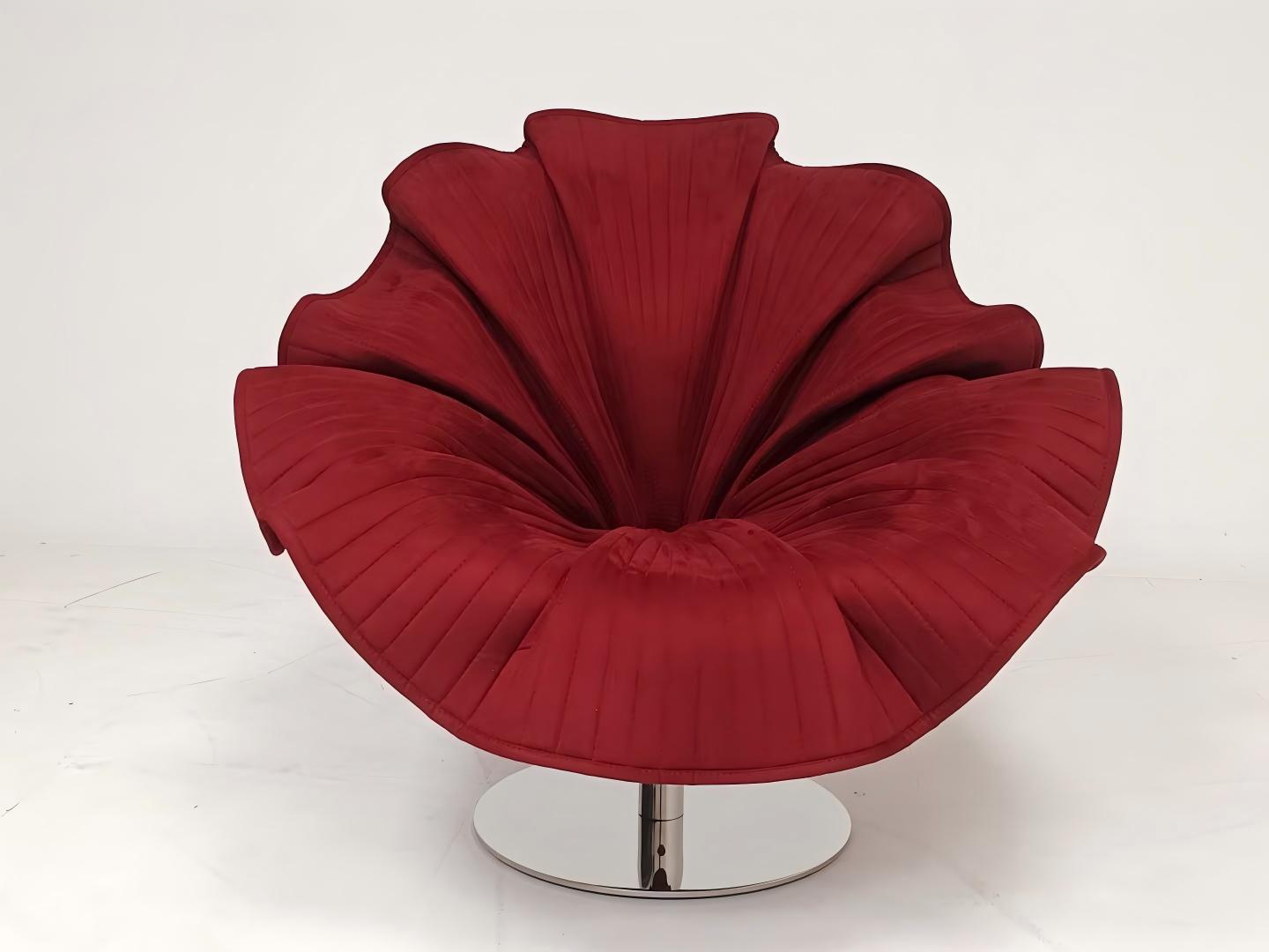 Dreamy Petal Flower Lounge Red Chair
