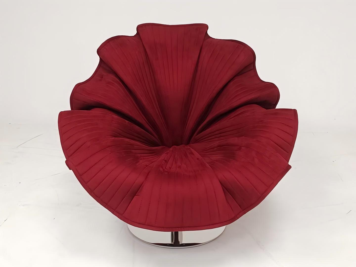 Dreamy Petal Flower Lounge Red Chair