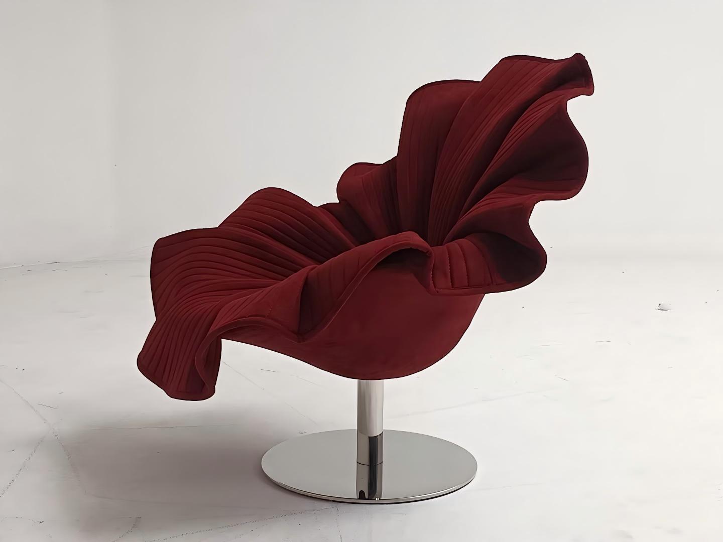Dreamy Petal Flower Lounge Red Chair