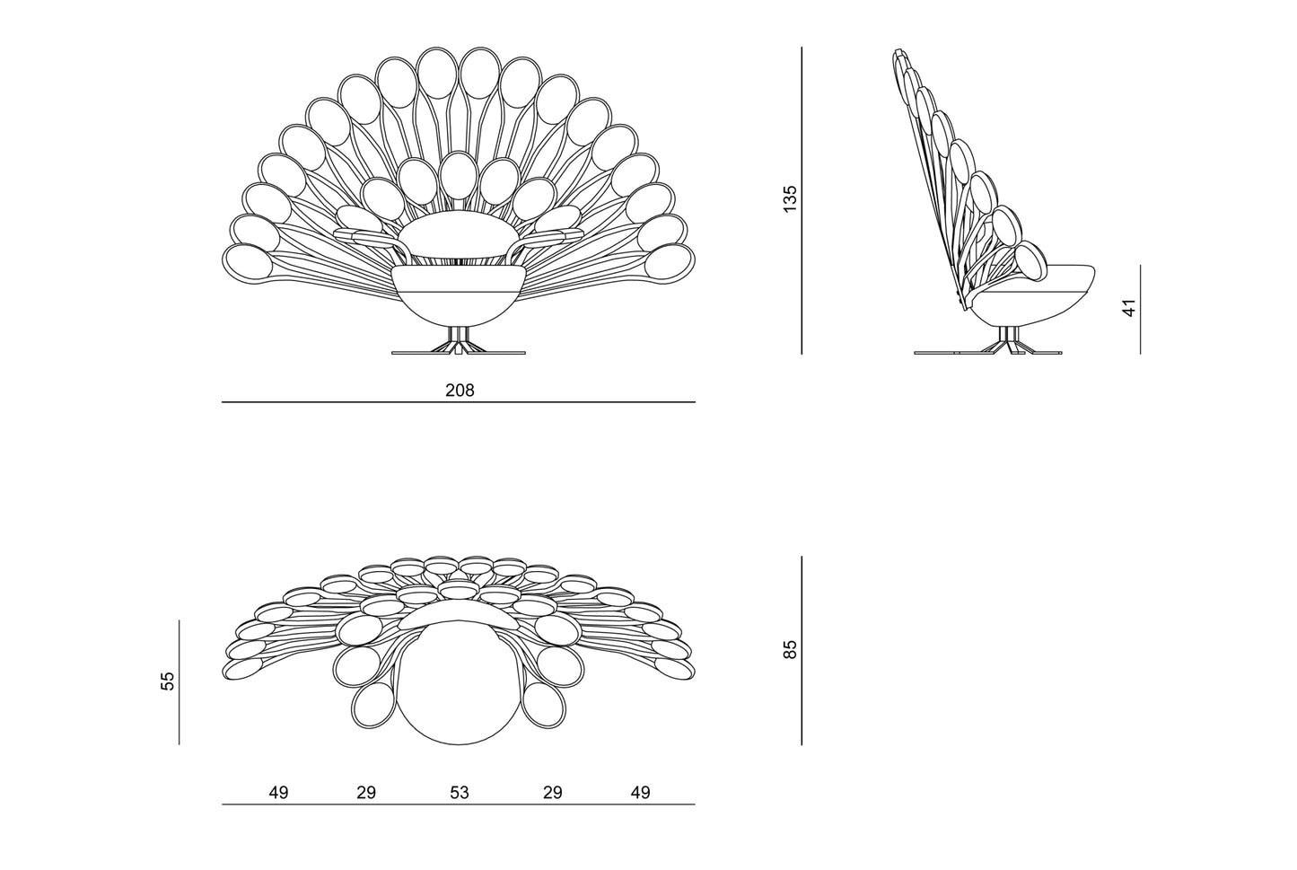 Luxury Peacock Chair Double Layer